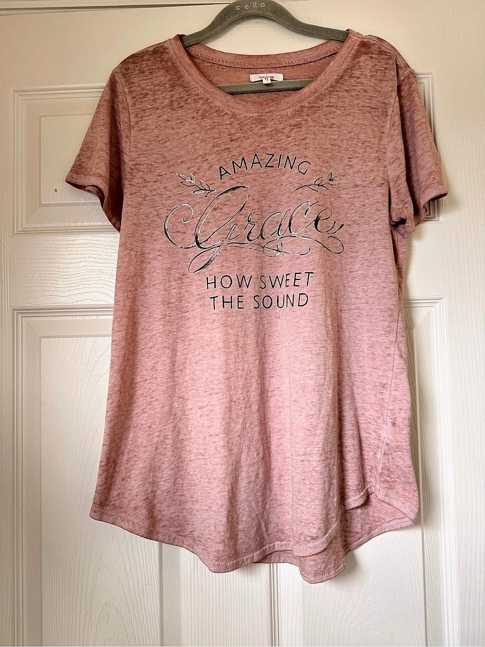 maurices Amazing Grace How Sweet The Sound Graphic Tee Pink Medium